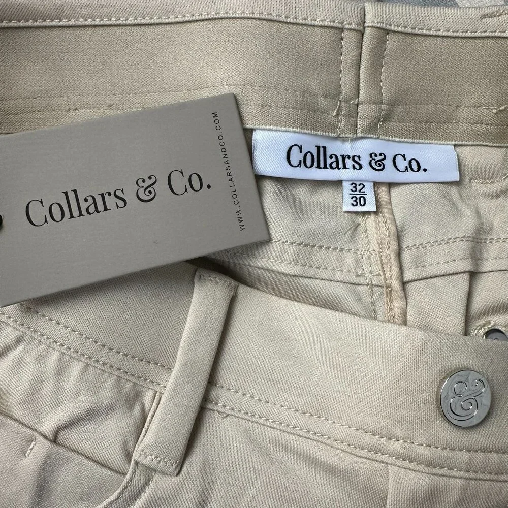 Collars‎ & Co Men's CEO Tech Pull On Stretch Trouser Pants, Stone